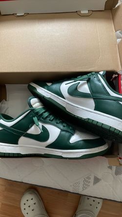 Green & white Nike dunk lows