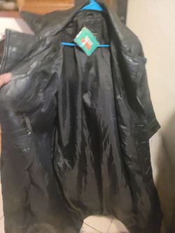 Leather trench coat