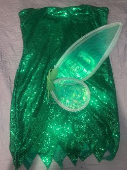 Green Sequin Tinkerbell Costume Dress with Wings
