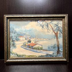 30% off SALE Vintage 1922, Signed Watercolor Painting of Lake Como, Italy