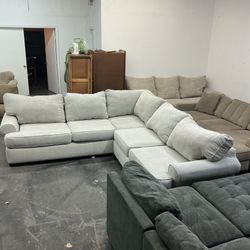 Light grey sectional couch