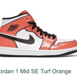 Jordan 1 Mid SE Turf Orange (men’s 8.5, women’s 10)