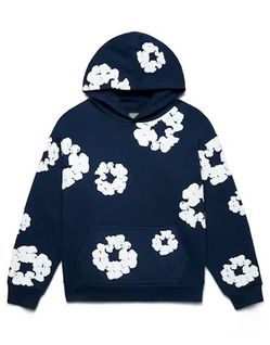 Denim Tear Hoodie, Navy Blue, M-L