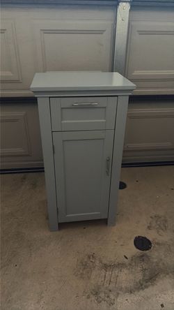 Gray Storage Cabinet with Drawer and Door