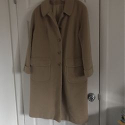 Warren of Stafford Tan 100% Wool Coat Jacket Women