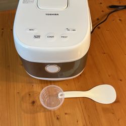 TOSHIBA Induction Heating Rice Cooker - Low Carb, Low Sugar, Digital Steamer, 5.5 Cups (Uncooked), 8 Cooking Functions, 24H Timer & Auto Keep Warm, Si