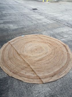 Large Round Braided Jute Rug