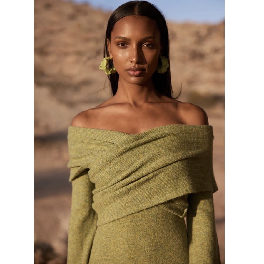 Cult Gaia Zennie melange knit off the shoulder midi sweater dress size M medium - www.jkreigsman.com Cult Gaia Zennie melange knit off the shoulder midi sweater dress size M medium - www.jkreigsman.com