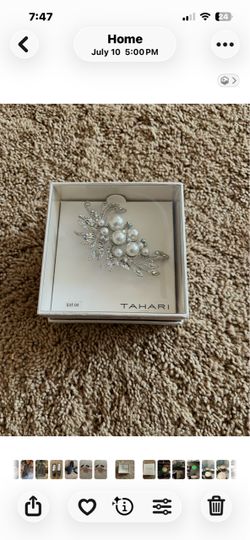 Tahari Pearl and Crystal Brooch Pin