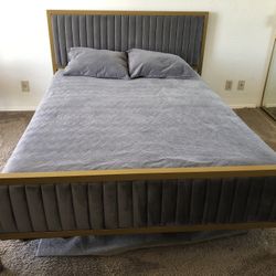 Velvet Bed Frame For Sale-$150 OBO