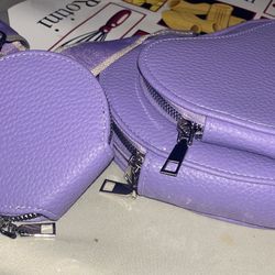 Fashionable heart shaped shoulder strap bags with coin wallet