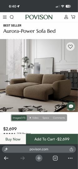 POVISON Aurora Power Sofa Bed – Brand New in Box – $2,699 Retail