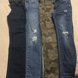 4 Pairs Of Girl Jeans 