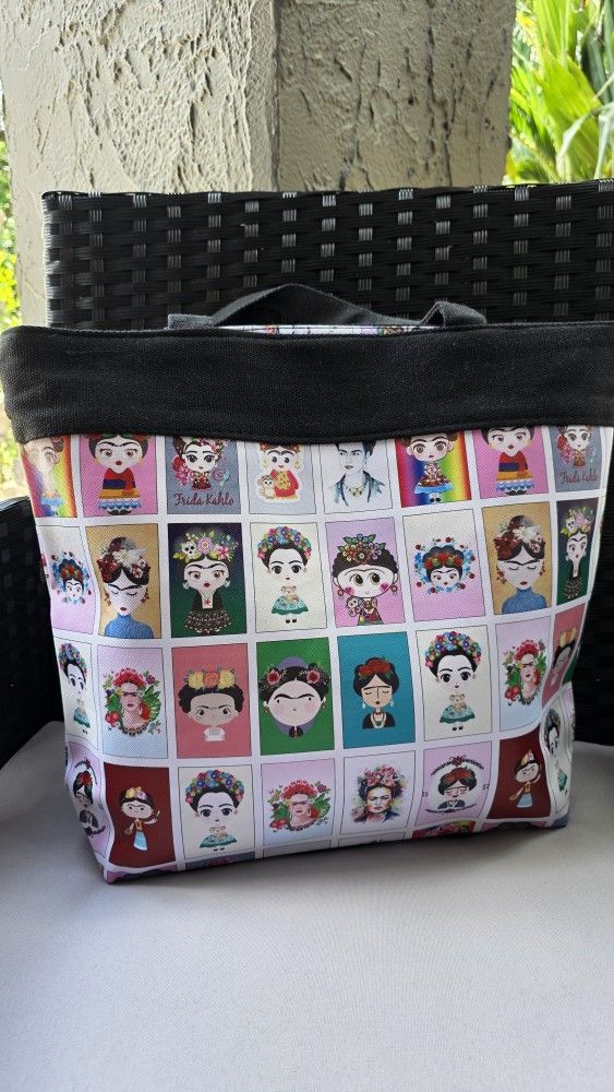 Colorful Frida Kahlo Tote Bag