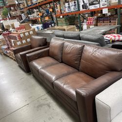 Sofa Set, Leather 2 Piece Sofa And Chair, Brand New Never Used 