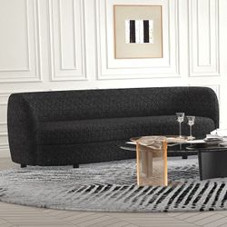 Brand New Black Contemporary Style Black Plush Sofa