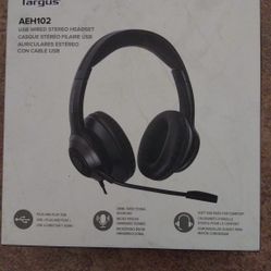 Targus Wired Stereo Headset, Black (AEH102TT)
