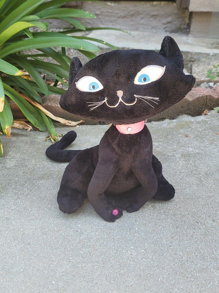 Vtg Russ Pinkies Palace Plush Black Cat