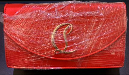 Christian Loubouton Red Clutch Bag, 8.6” long, Barely Used!
