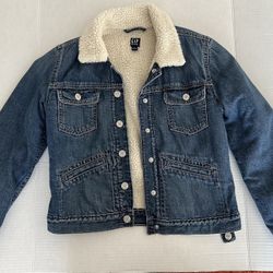  Kids GAP Sherpa Lined Denim Icon Jacket Size XXL