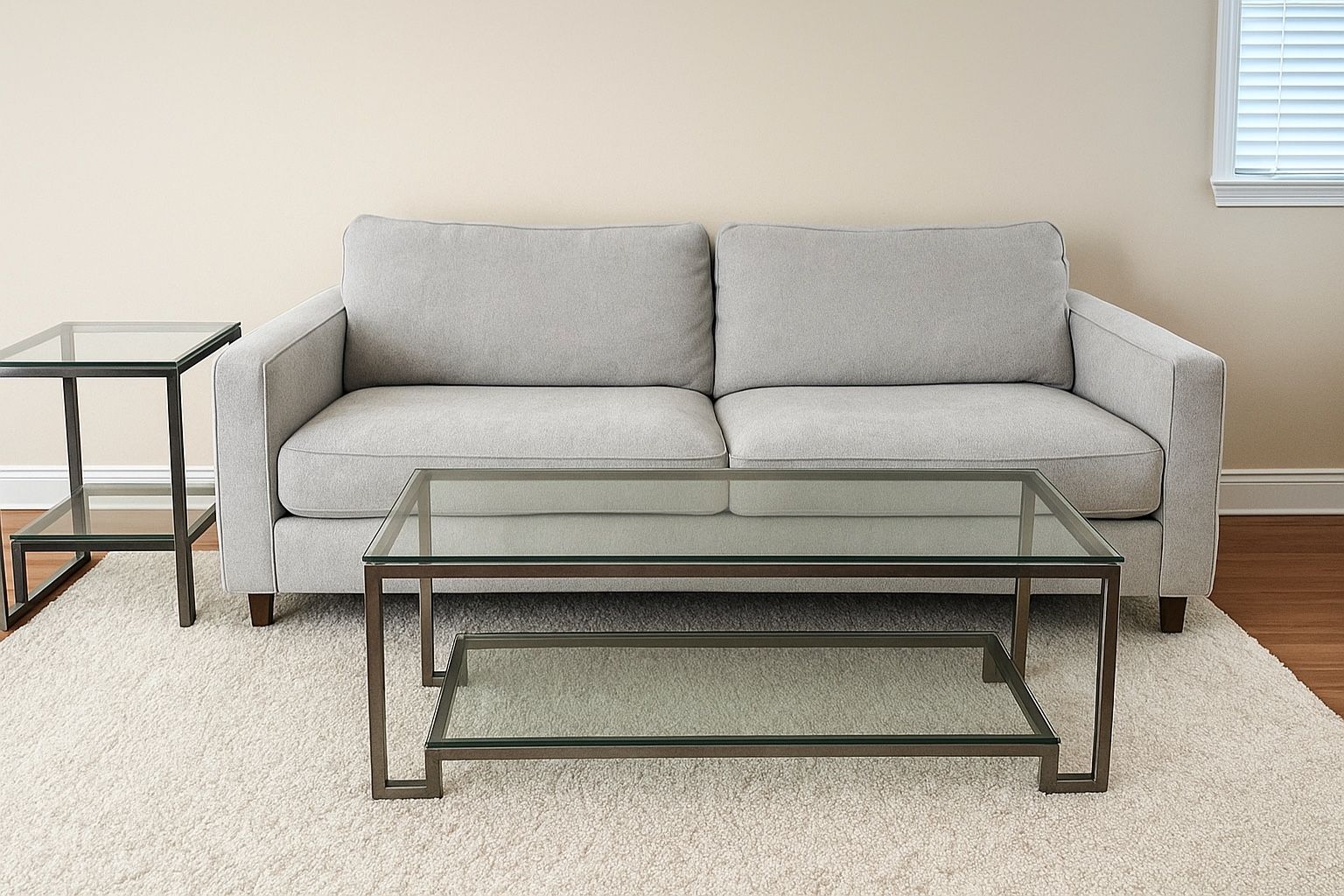 Chrome Glass Top Coffee Table & End Table