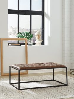 Junsor Brown/Black Coffee Table Ottoman (Online Special Price)