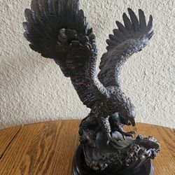 Bronze Eagle with spread wings.
