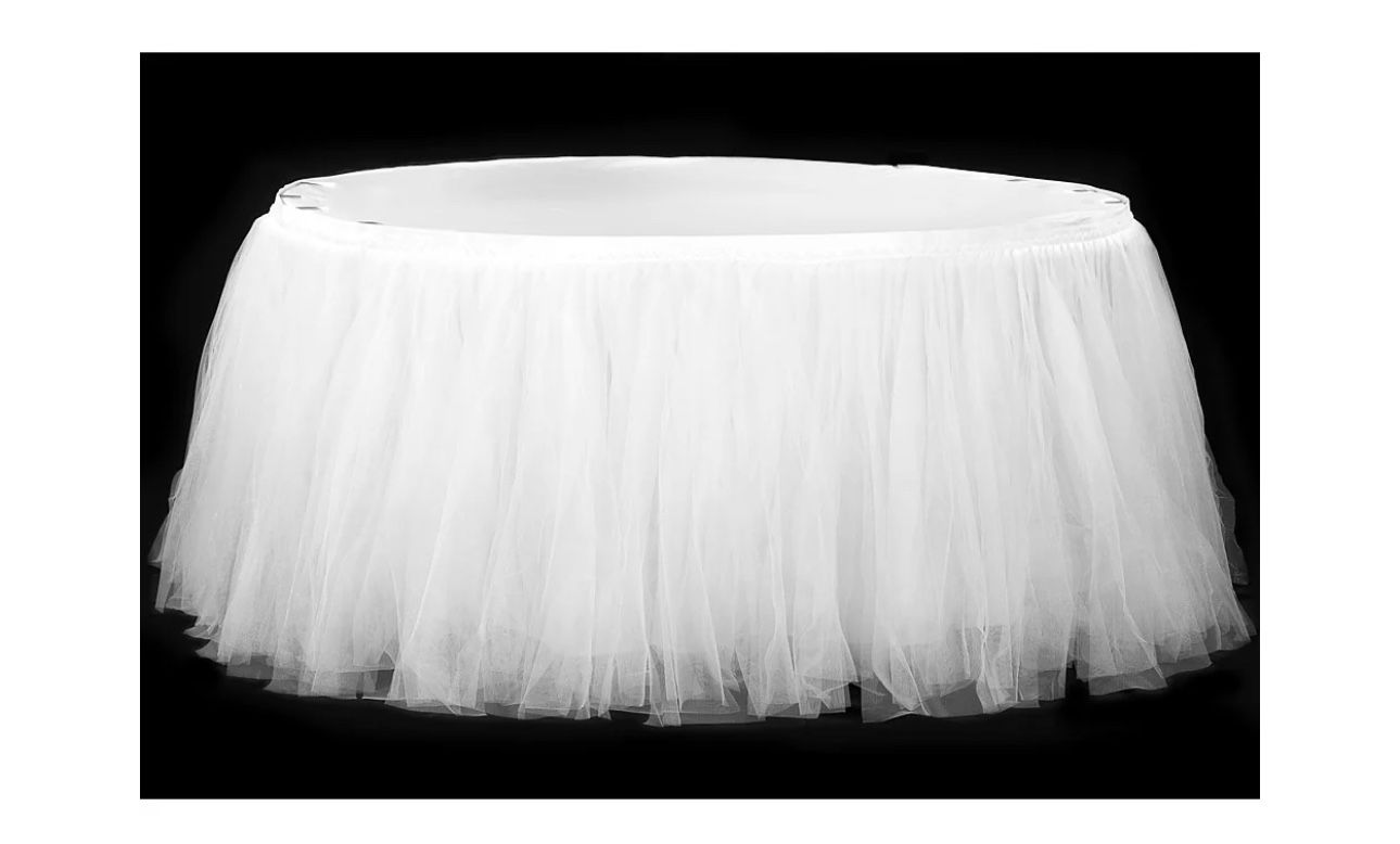 White Tutu Table Skirt 14 Ft