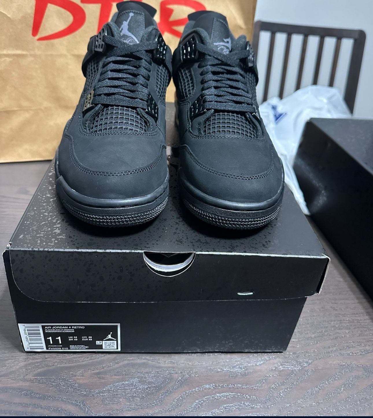 Retro 4 Black Cat Size 12