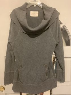 #ann Taylor loft #blouse #sweater #long #charcoal gray