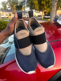 Calvin Klein Men's Sneaker Hook & Loop Mesh Blue Beige Low Top Walking