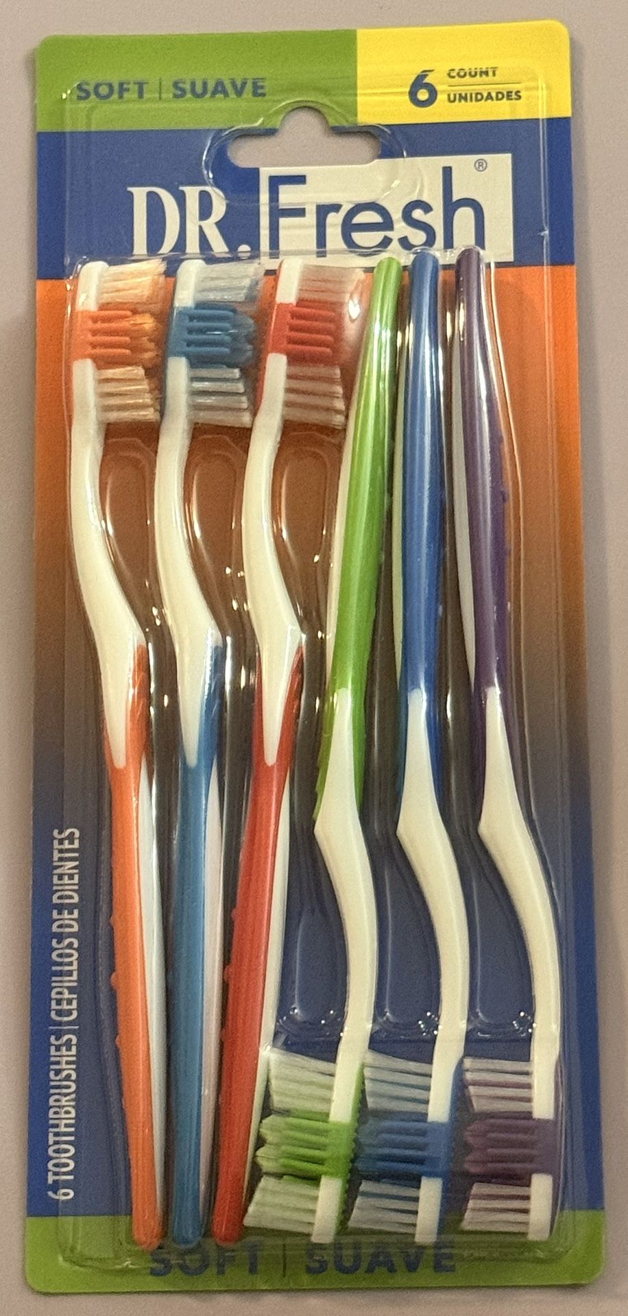Dr Fresh 6 Count Soft Toothbrushes New 
