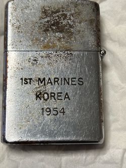 Vintage 1954 1st Marines Korea Crown Lighter Korean War Era USMC Military
