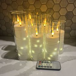 7 Ivory Flameless Candles