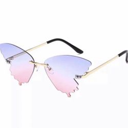 Butterfly Theme Rimless Sunglasses 