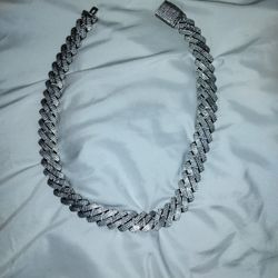 vvs moissanite  White Gold Plated  Necklace!