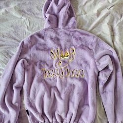 JOYRICH X SNOOP DOGG furry lavender blue bandana oversized drawstring sweatshirt NEW UNWORN