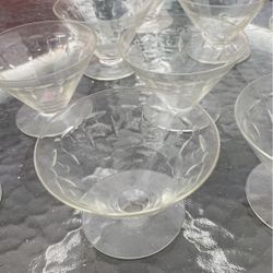 Set Of Ten Art Deco Vintage Dessert Glasses
