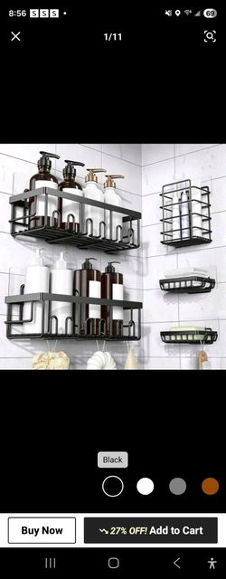 5-Pack Adhesive Shower Caddy Organizer – Bathroom Storage