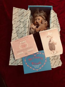 My Closest Friend, Boo Bear and Me porcelain doll by Knowles