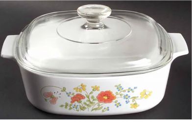 Corning Ware wildflower Casserole Dish with Glass Lid