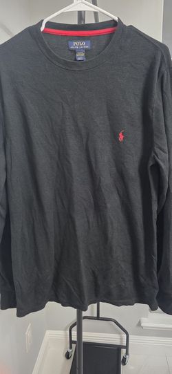 Polo Ralph Lauren Shirt Mens  Large Black Pony Logo Sleep Wear Thermal