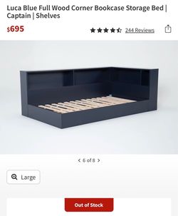 Living Spaces Full Bookcase/Storage Bed - Blue