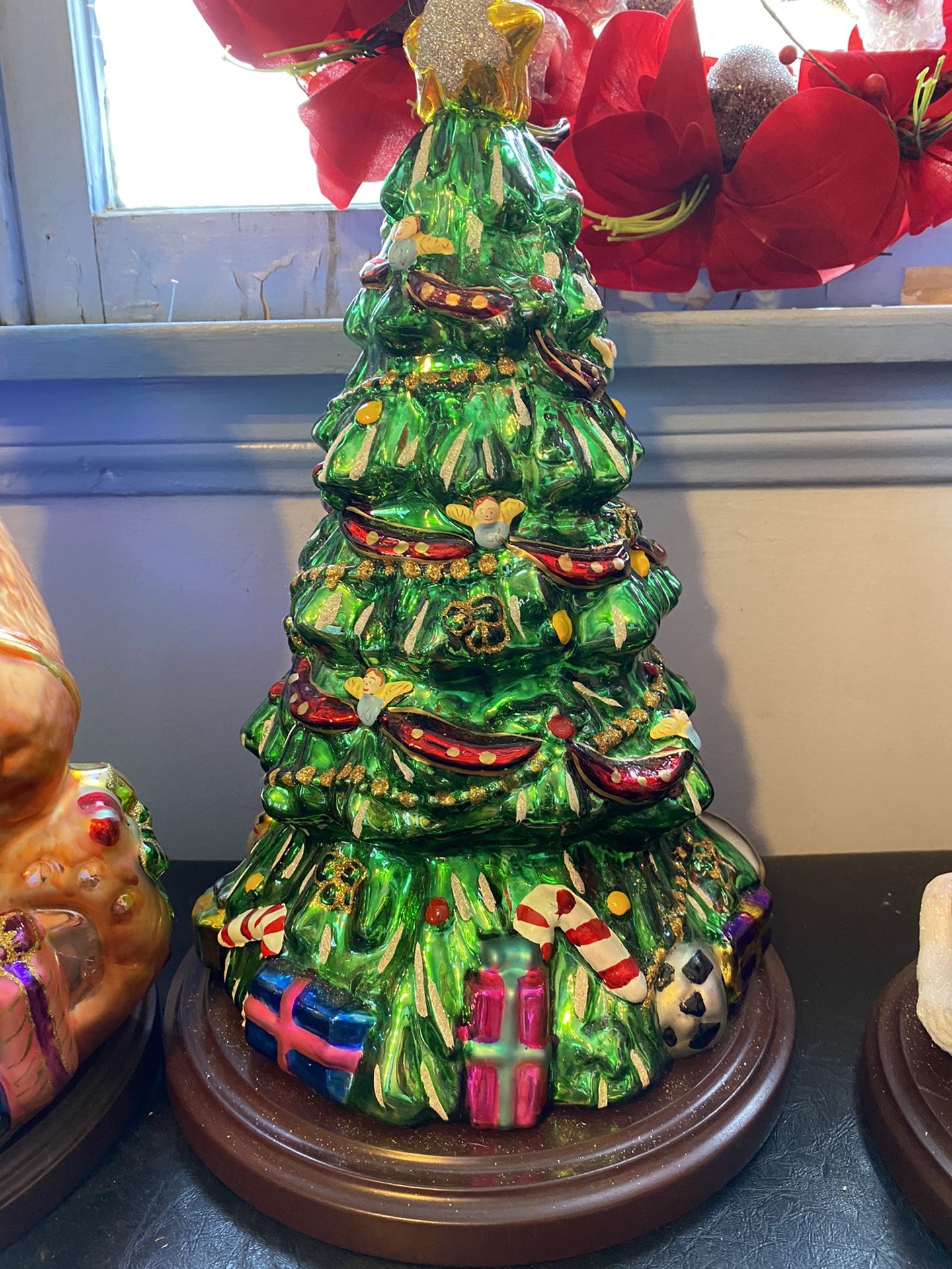 Thomas Pacconi Classics Glass Christmas Tree 17" Wood Base