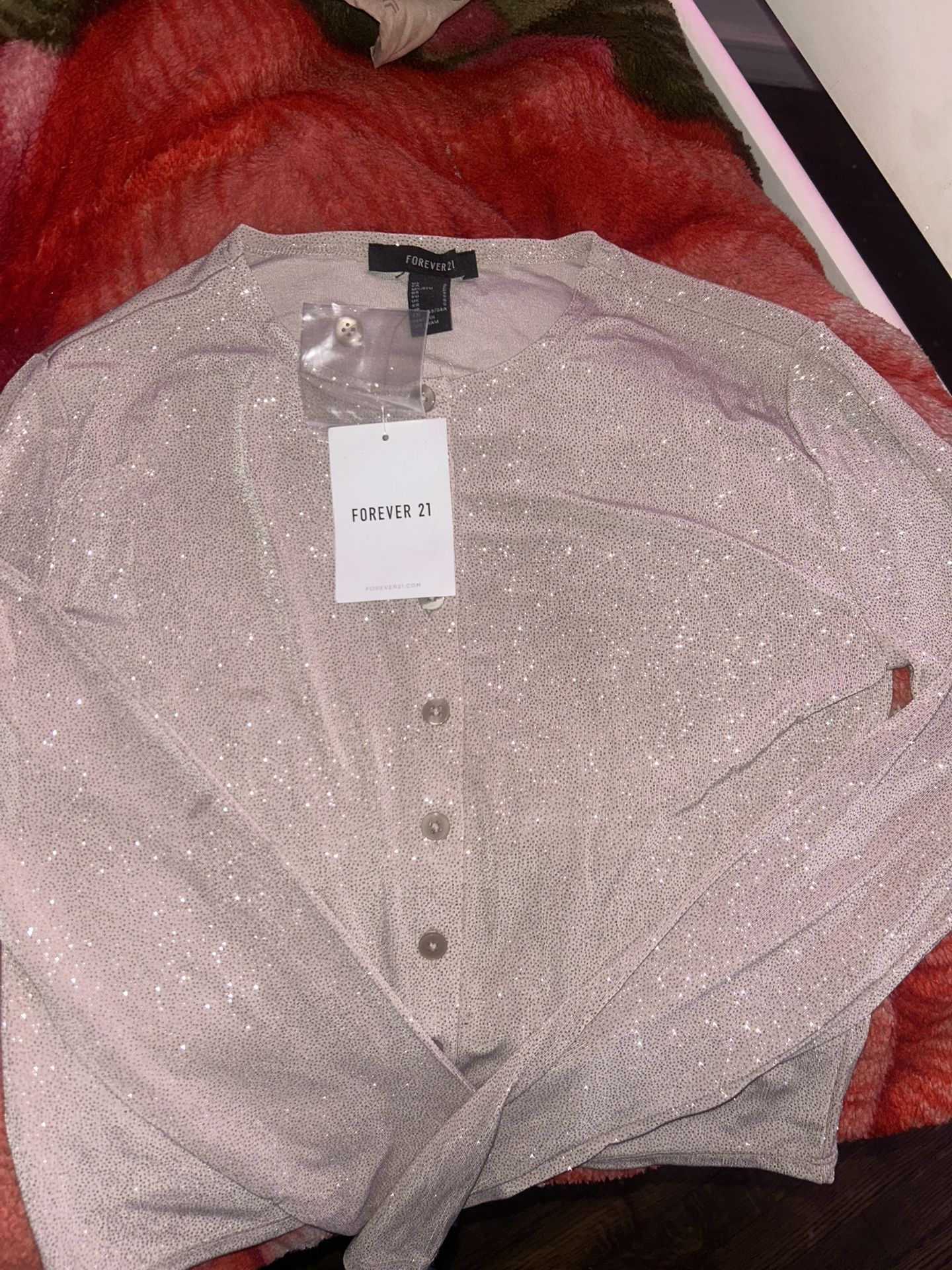 Forever 21 Sparkly Button-Front Cardigan (New With Tags)