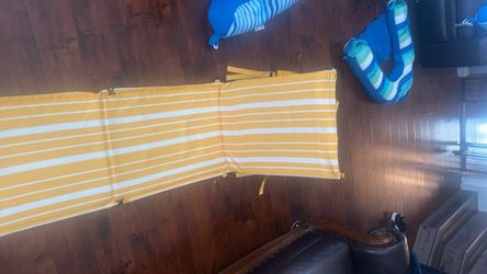 Yellow Striped Folding Beach Lounge Chair