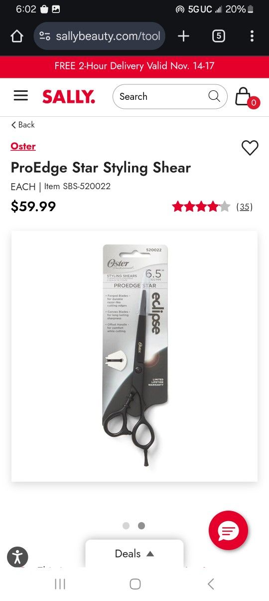 Oster ProEdge Star Styling Shears "Barber Scissors/Shears"