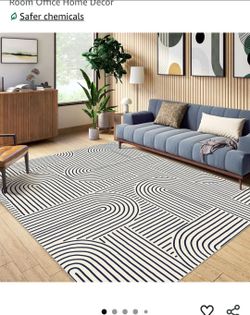LUXRUG Washable Area Rug 8x10 Soft Large Indigo Boho Rugs for Living Room
Non-Slip Abstract Bedroom Rug Ultra-Thin Modern Rainbow Low-Pile Carpet for