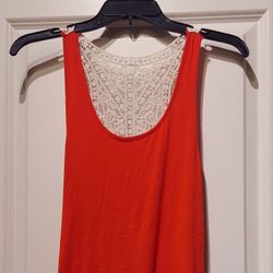 CORAL RED CHICO DRESS 