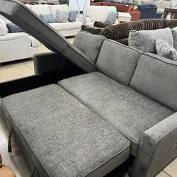 Pop Up Bed Sleeper Sectional Couch With Reversible Chaise W Storage  ⭐$39 Down Payment with Financing ⭐ 90 Days same as cash